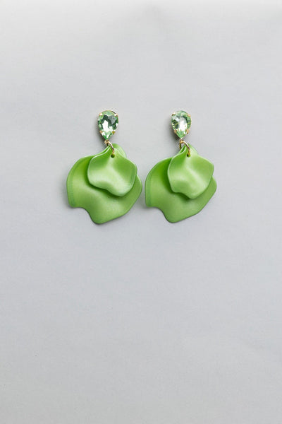 Bow 19 Leaf Earrings Lime cz