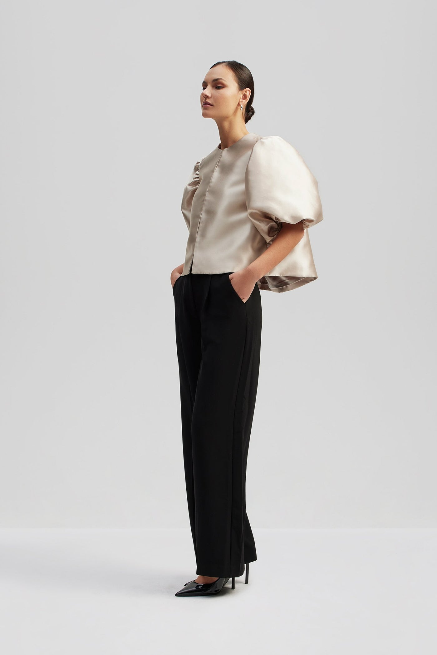 By Malina Cleo Blouse  Beige