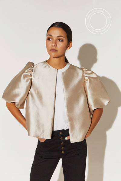 By Malina Cleo Blouse  Beige