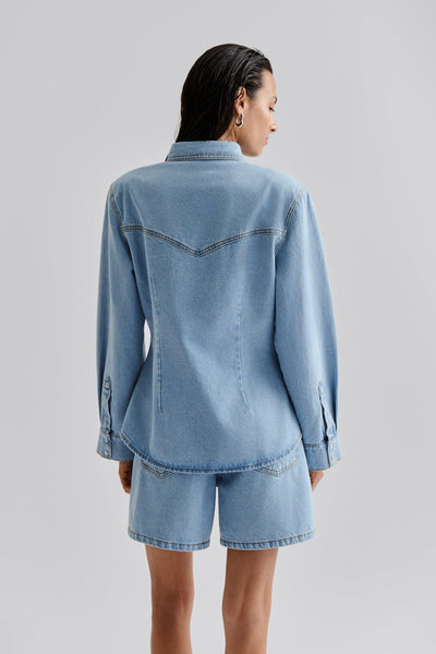 Malina Solane Demin Shorts Light Blue