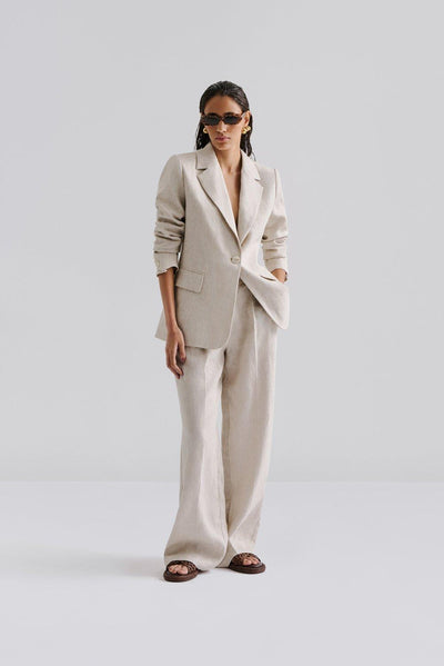 Malina Vera Fitted Linen Blazer