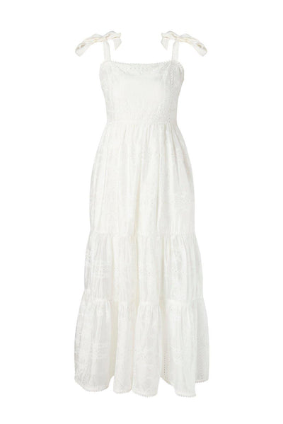Malina Adri Embroired Tie Strap Maxi Dress