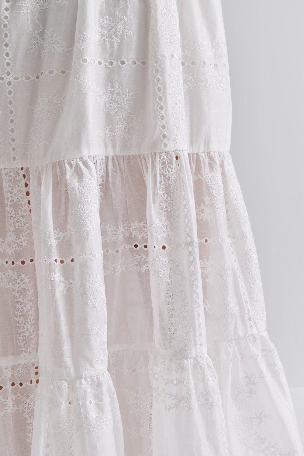 Malina Adri Embroired Tie Strap Maxi Dress