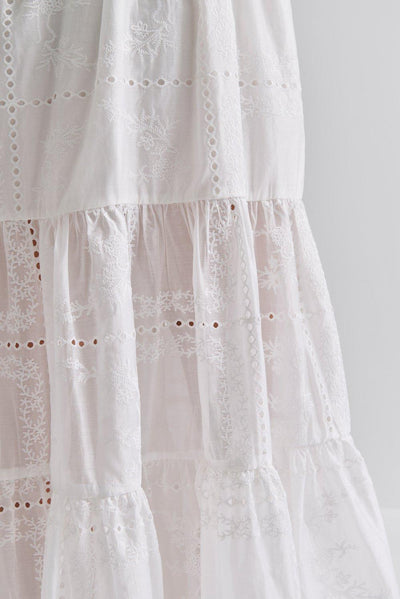 Malina Adri Embroired Tie Strap Maxi Dress