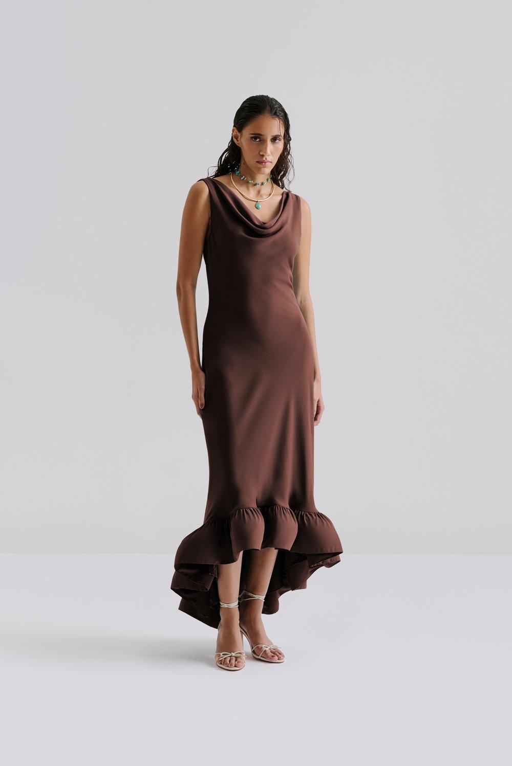 Malina Alia Maxi Dress Chocolate