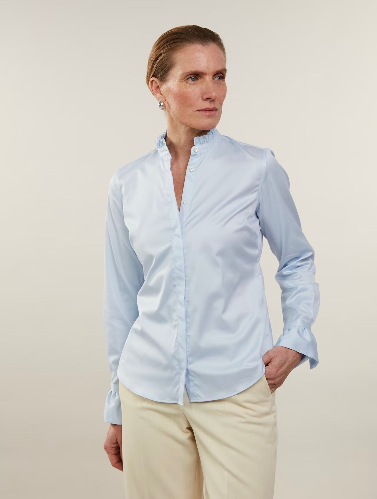 Stenströms Darya Blue Frill Blouse
