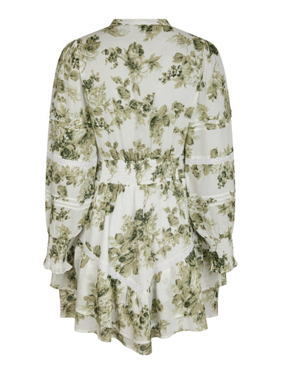 Neo Noir Roberta Flower Dress Saga Green
