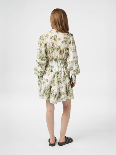 Neo Noir Roberta Flower Dress Saga Green