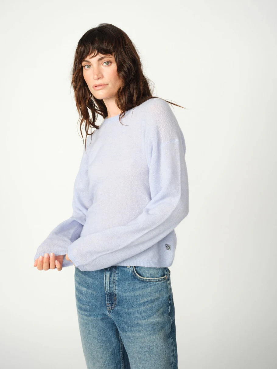 Mos Mosh Mape O-Neck Knit brunnera blue