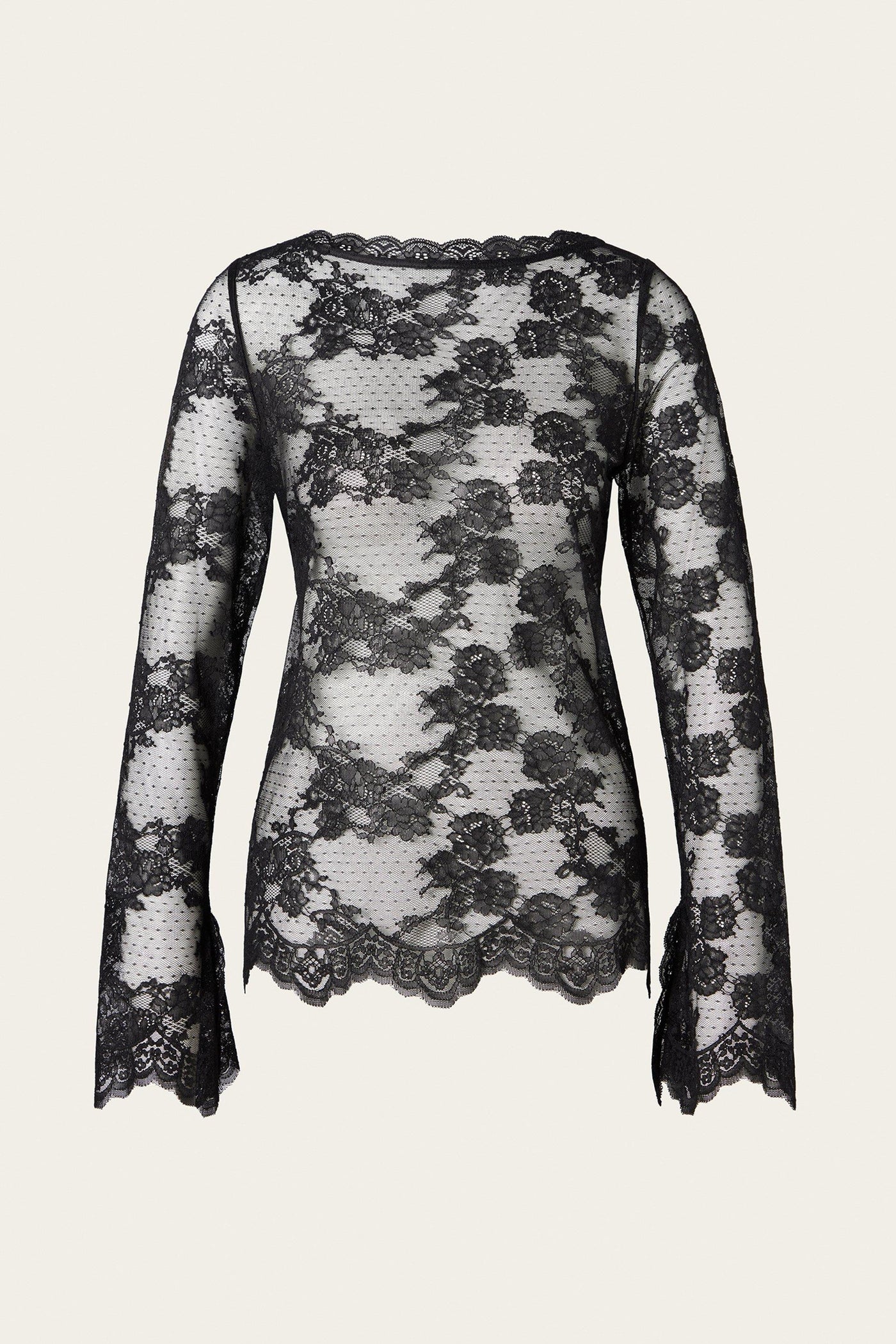 Malina Leni Sheer Lace Top
