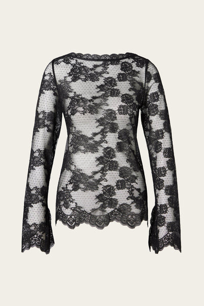 Malina Leni Sheer Lace Top