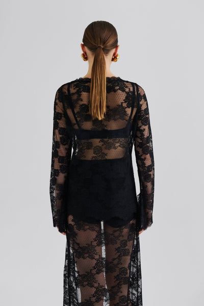 Malina Leni Sheer Lace Top