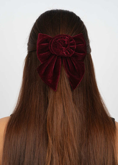 Sui Ava Rosie Velvet Bow bordeaux