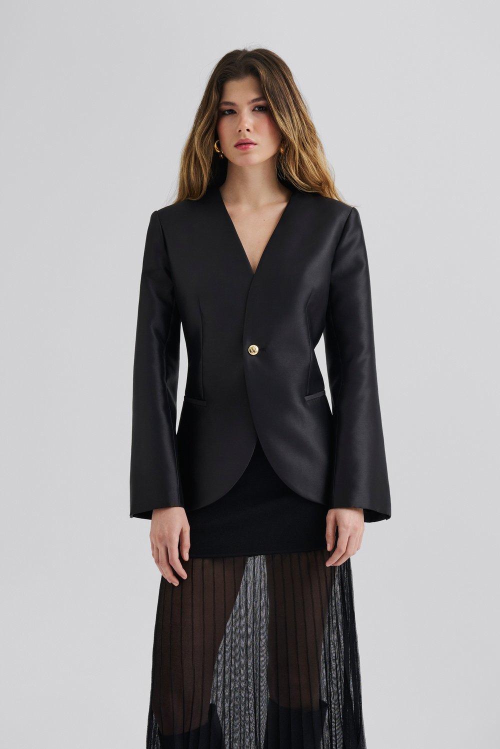 Malina Nori Blazer Fitted Heavy Satin