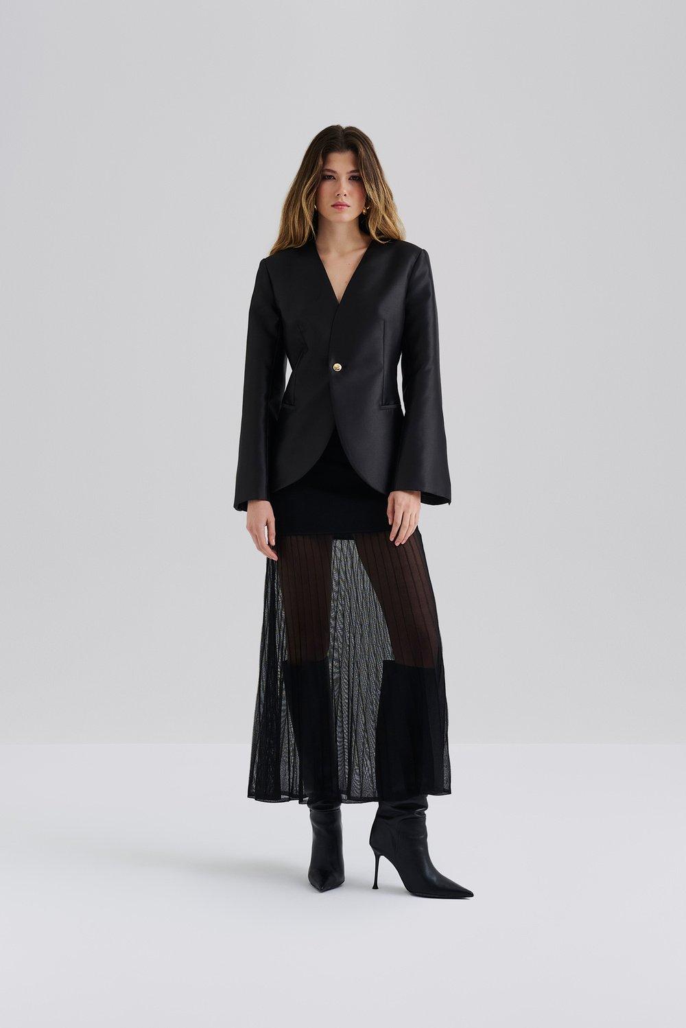 Malina Nori Blazer Fitted Heavy Satin
