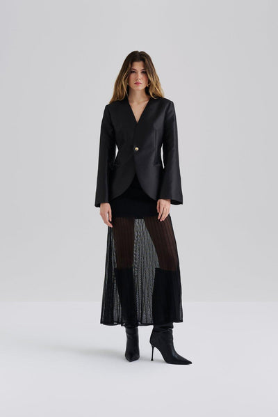 Malina Nori Blazer Fitted Heavy Satin