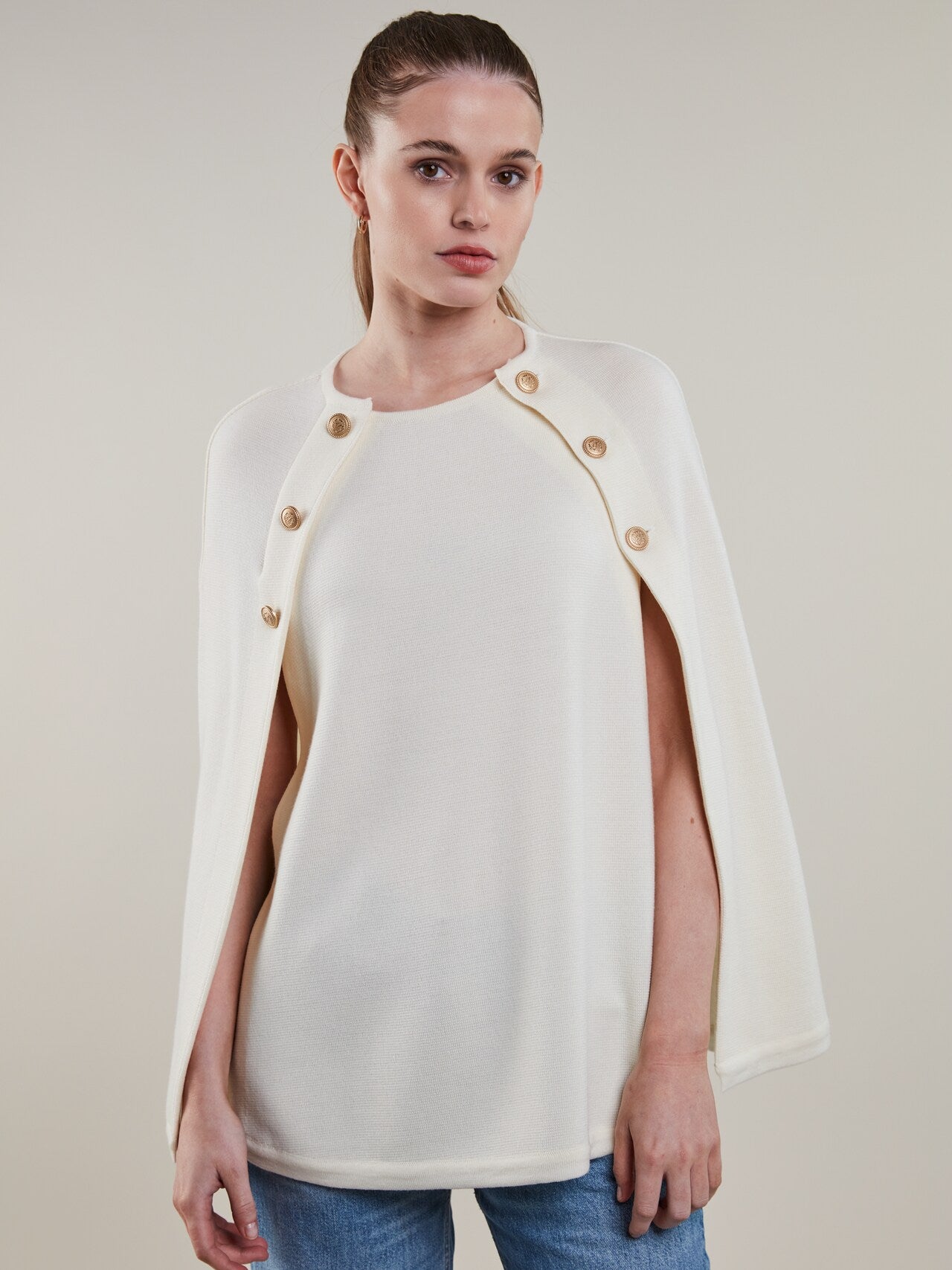 Stenströms Mary White Merino Wool Cape