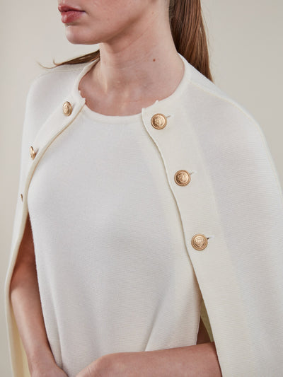 Stenströms Mary White Merino Wool Cape