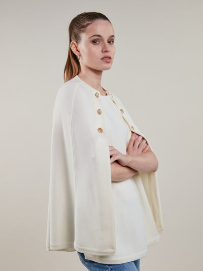 Stenströms Mary White Merino Wool Cape