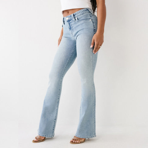 True Religion Becca Mid Rise Bootcut Flap Peak Spot