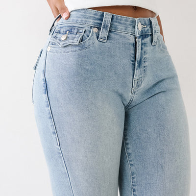 True Religion Becca Mid Rise Bootcut Flap Peak Spot