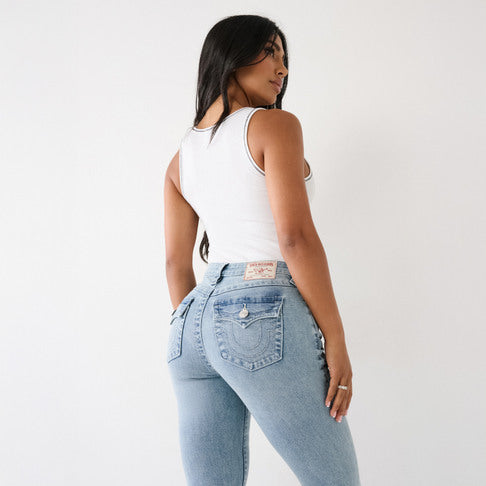 True Religion Becca Mid Rise Bootcut Flap Peak Spot