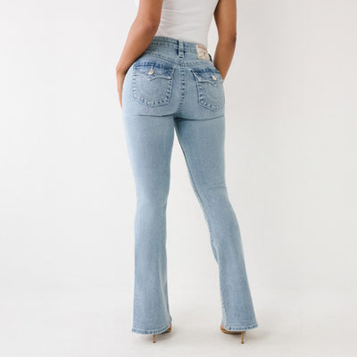 True Religion Becca Mid Rise Bootcut Flap Peak Spot