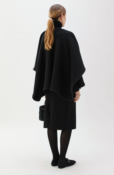Busnel Mio Piped Poncho Black