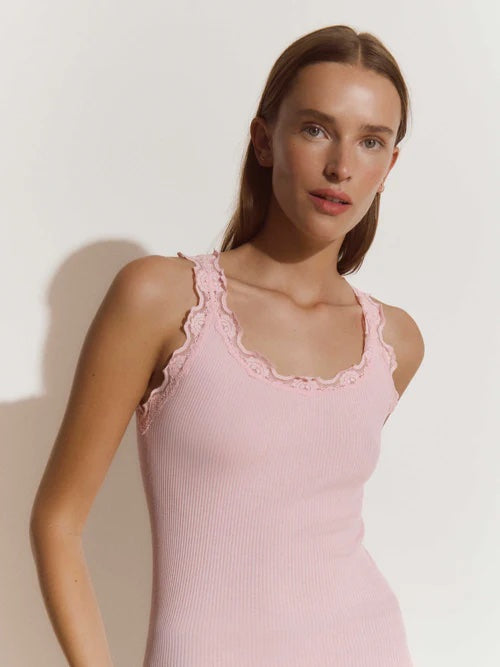 Rosemunde Babette Silk U-neck pink a boo