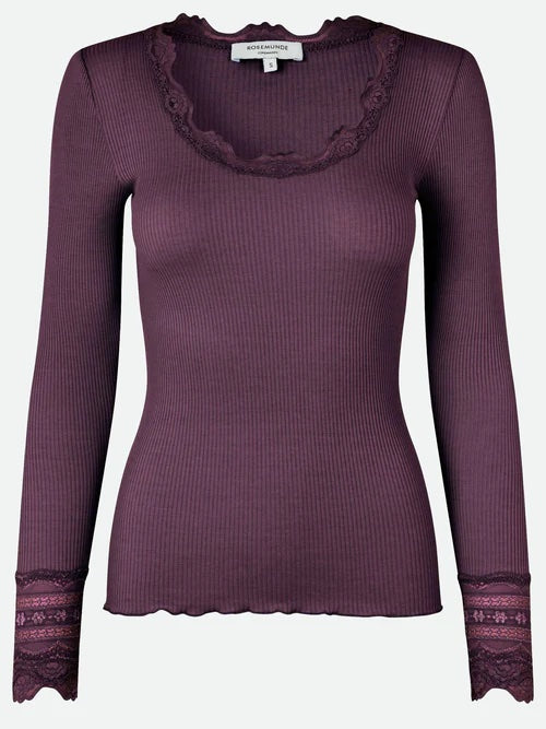 Rosemunde Benita Silk O-neck plum perfect