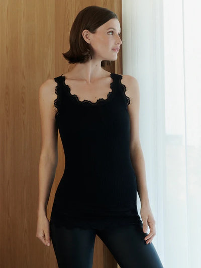 Rosemunde Silk Wide Lace Top black