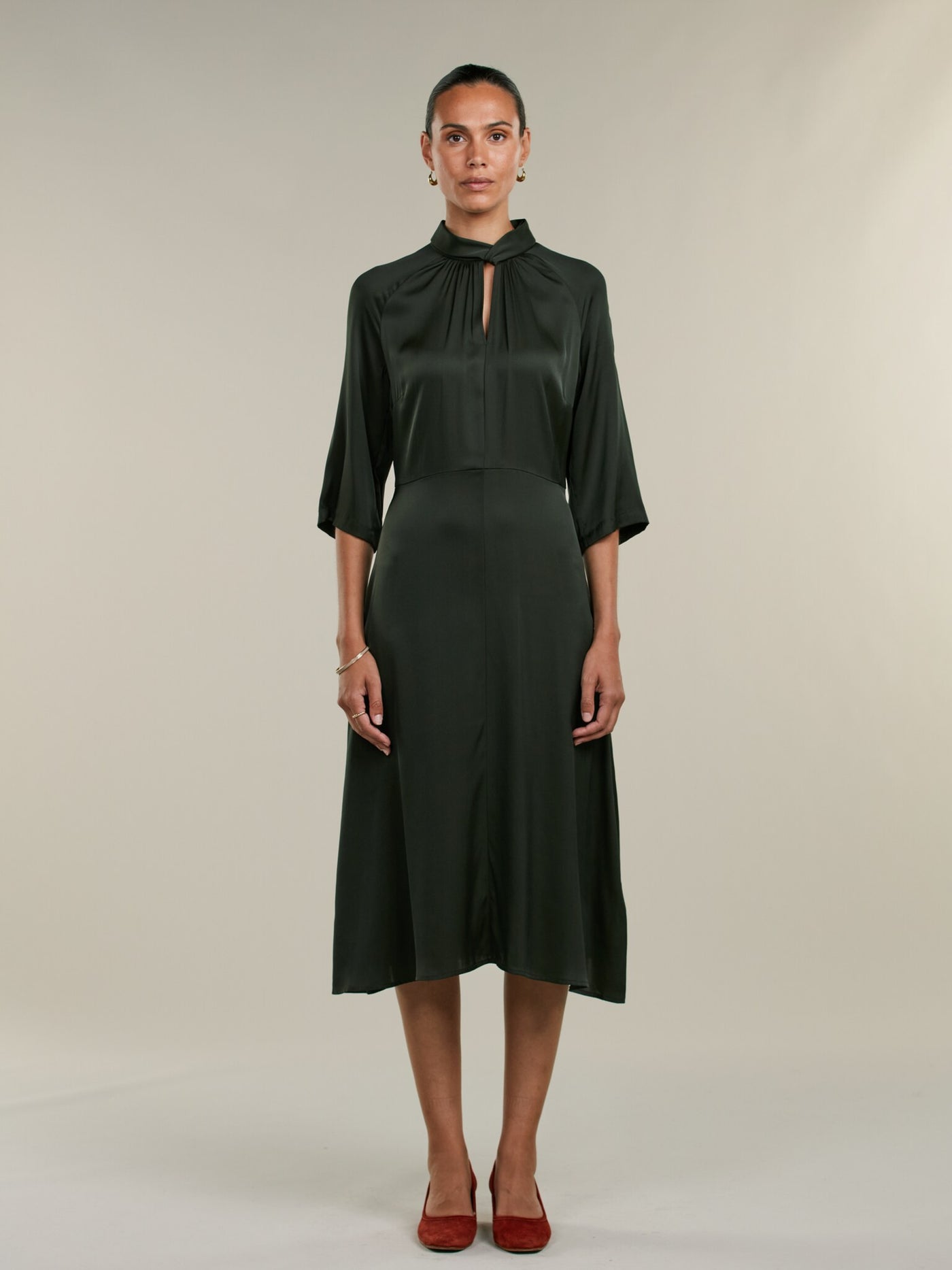 Stenströms Florentina Dark green Silk Dress