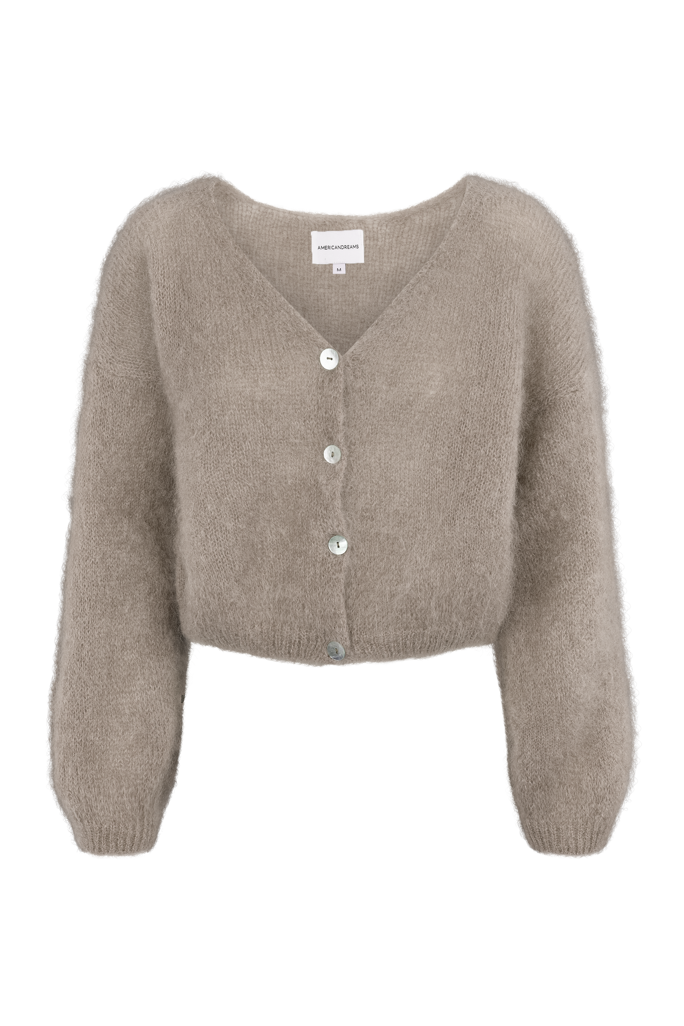 American Dreams Cornelia Cropped Cardigan light taupe