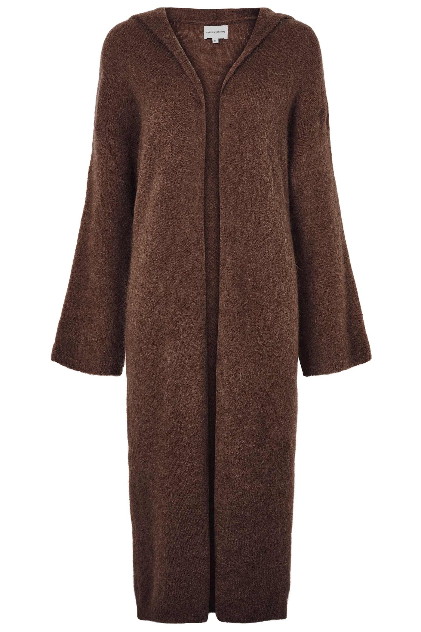 American Dreams June Long Alpaca Cardigan cocoa brown