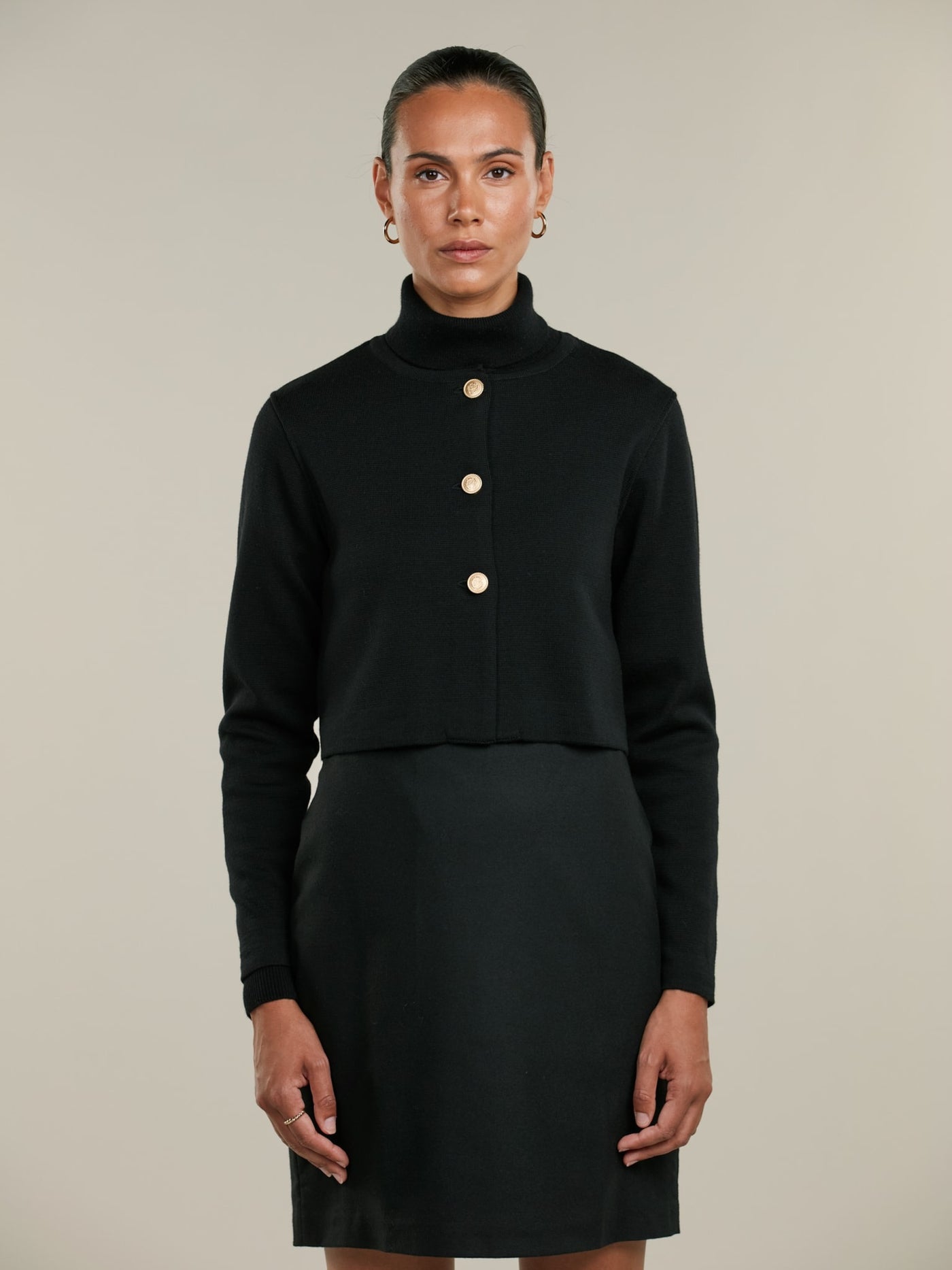 Stenströms Kristina Black Merino Wool Cardigan