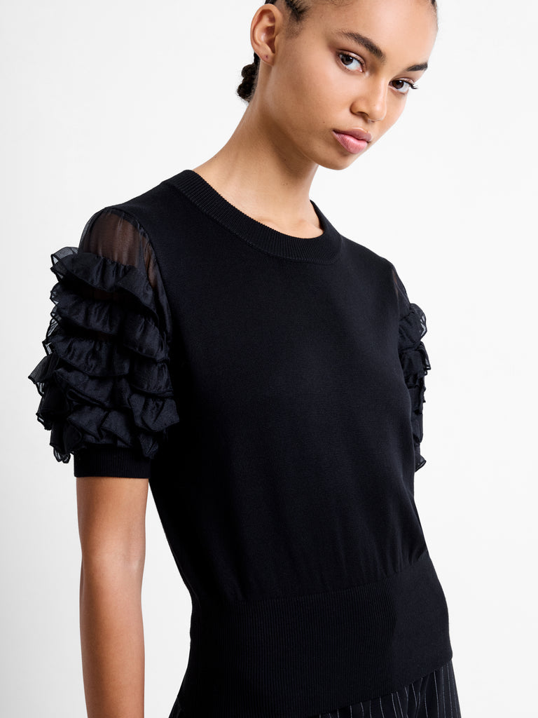 French Connection Krista Mix Fuffle Top