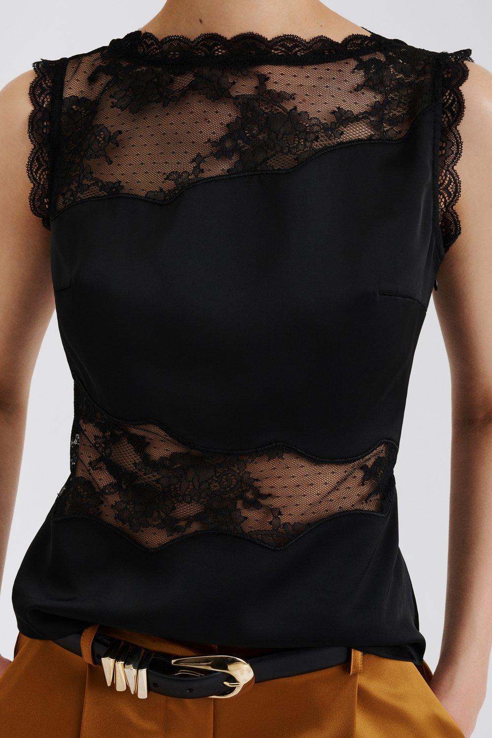 Malina Desire Lace Trimmed Cut out Top