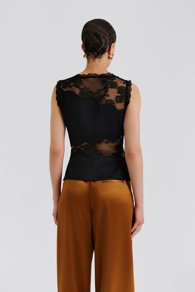 Malina Desire Lace Trimmed Cut out Top