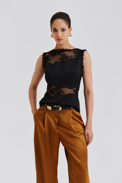 Malina Desire Lace Trimmed Cut out Top