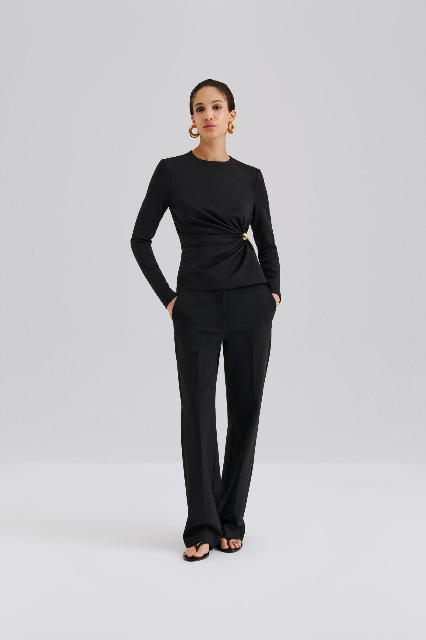 Malina Mailey Jersey Brooch Top