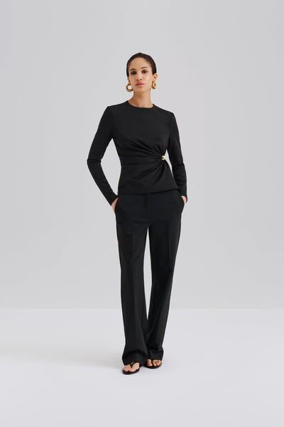 Malina Mailey Jersey Brooch Top