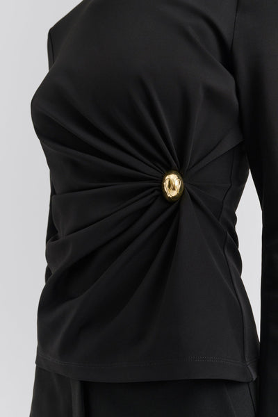 Malina Mailey Jersey Brooch Top