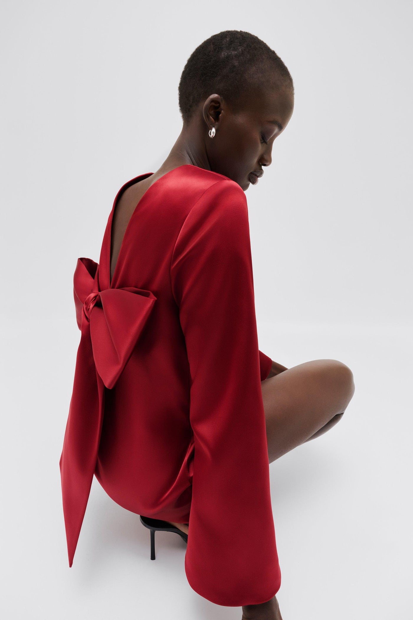 Malina Elna Bow Detailed Dress Red