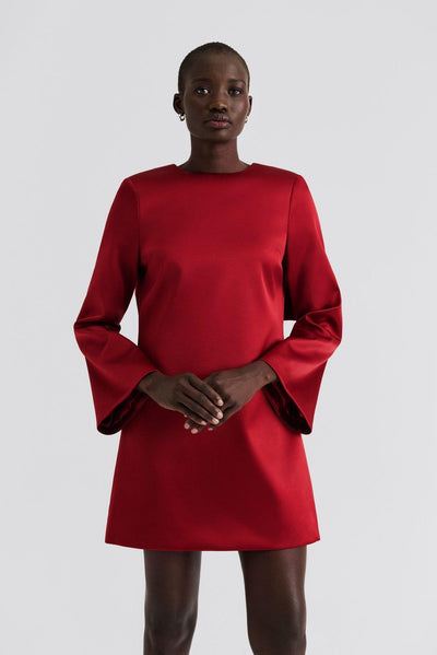 Malina Elna Bow Detailed Dress Red