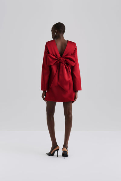 Malina Elna Bow Detailed Dress Red