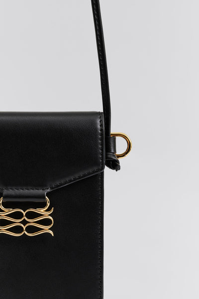 Malina Monogram Leather Phone Pouch