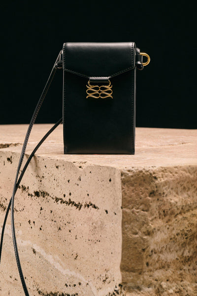 Malina Monogram Leather Phone Pouch