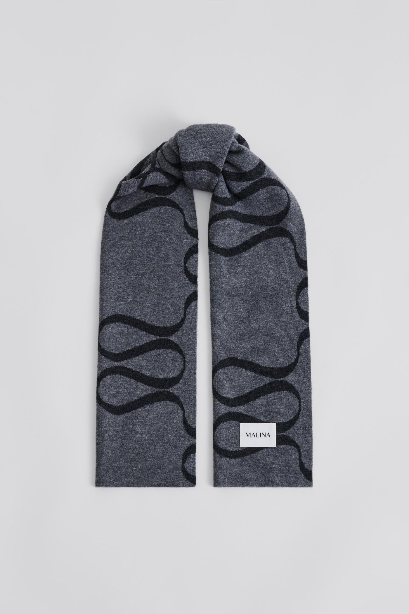 Malina Monogram Wool Blend Scarf