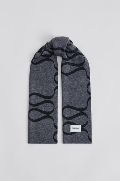 Malina Monogram Wool Blend Scarf