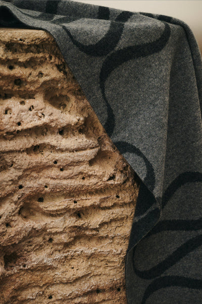 Malina Monogram Wool Blend Scarf